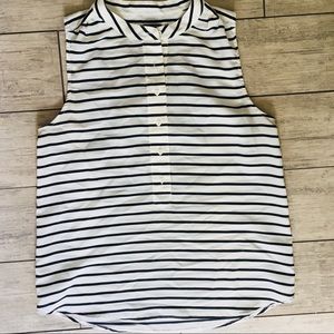 J Crew Black and White Striped Shirt